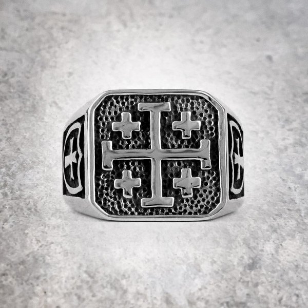 ring jerusalem cross piraterinz silver front