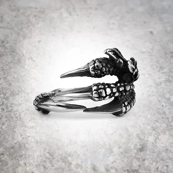 ring evil dragon claw front pirateringz