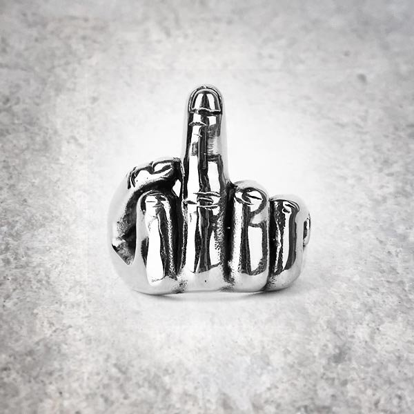 Stainless Steel FTW Middle Finger Biker Ring (10)|Amazon.com