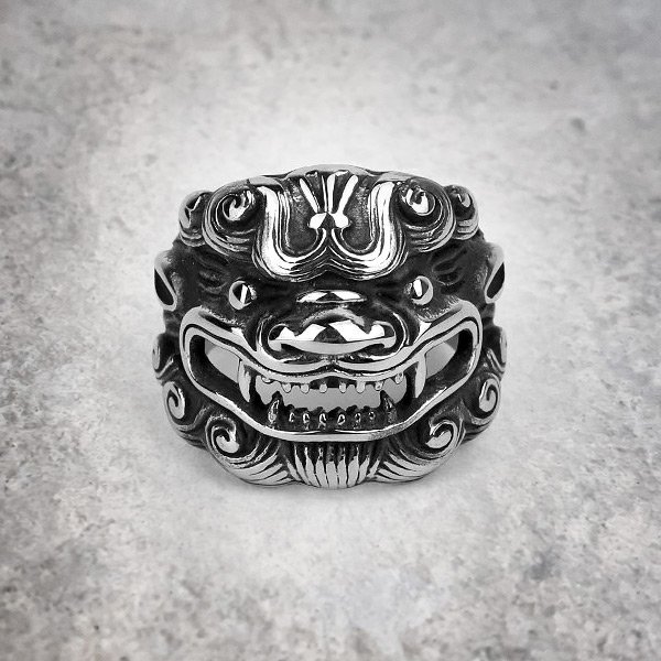 ring lucky qilin lion pirateringz front