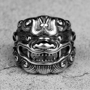 ring lucky qilin lion silver pirateringz situation