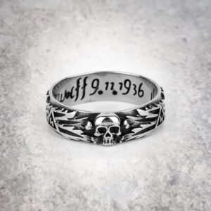 ring skull war 1936 silver pirateringz front